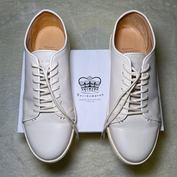 Crown Northampton Harlestone Derby Off-White Veg Tan Calf UK 9 - Picture 1 of 10